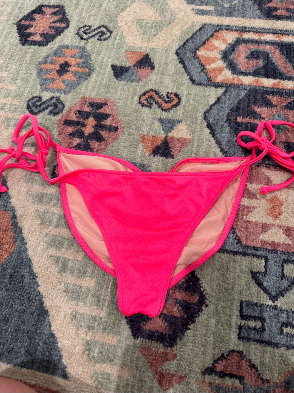 DOLL Neon Pink Ruched Swim Bottoms - Picture 3 of 4